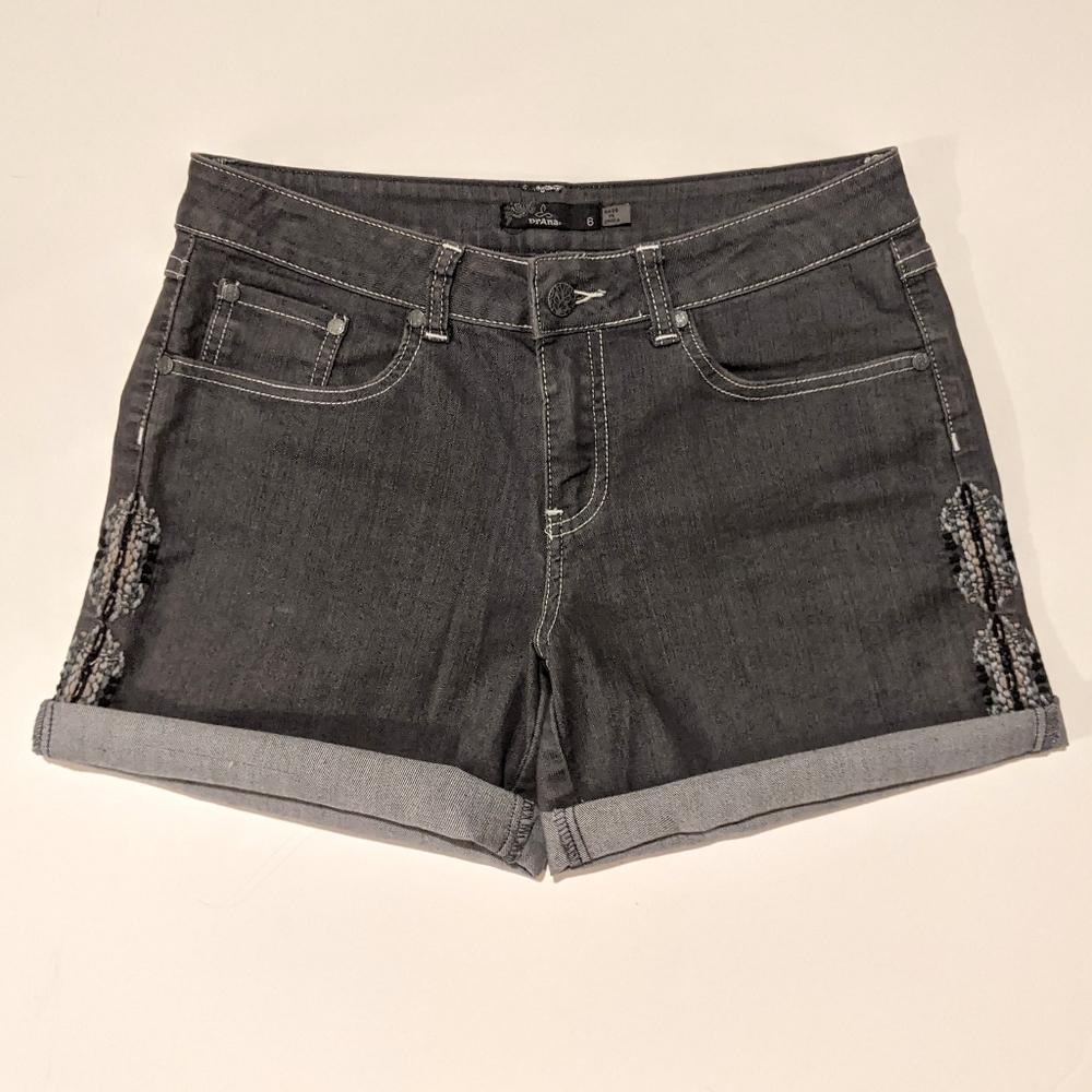 Prana Kara shorts - gray stretch denim